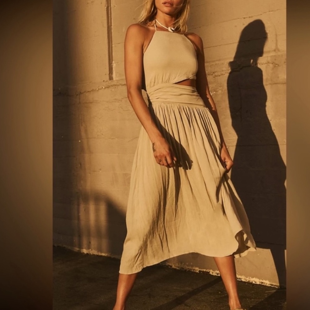 Free People Cream Midi Dress